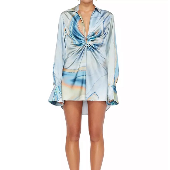 SIMKHAI // Roma Marble Gathered Minidress - Picture 2 of 2